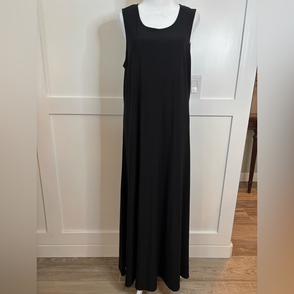 LOGO by Lori Goldstein Classic Black Maxi Dress size large